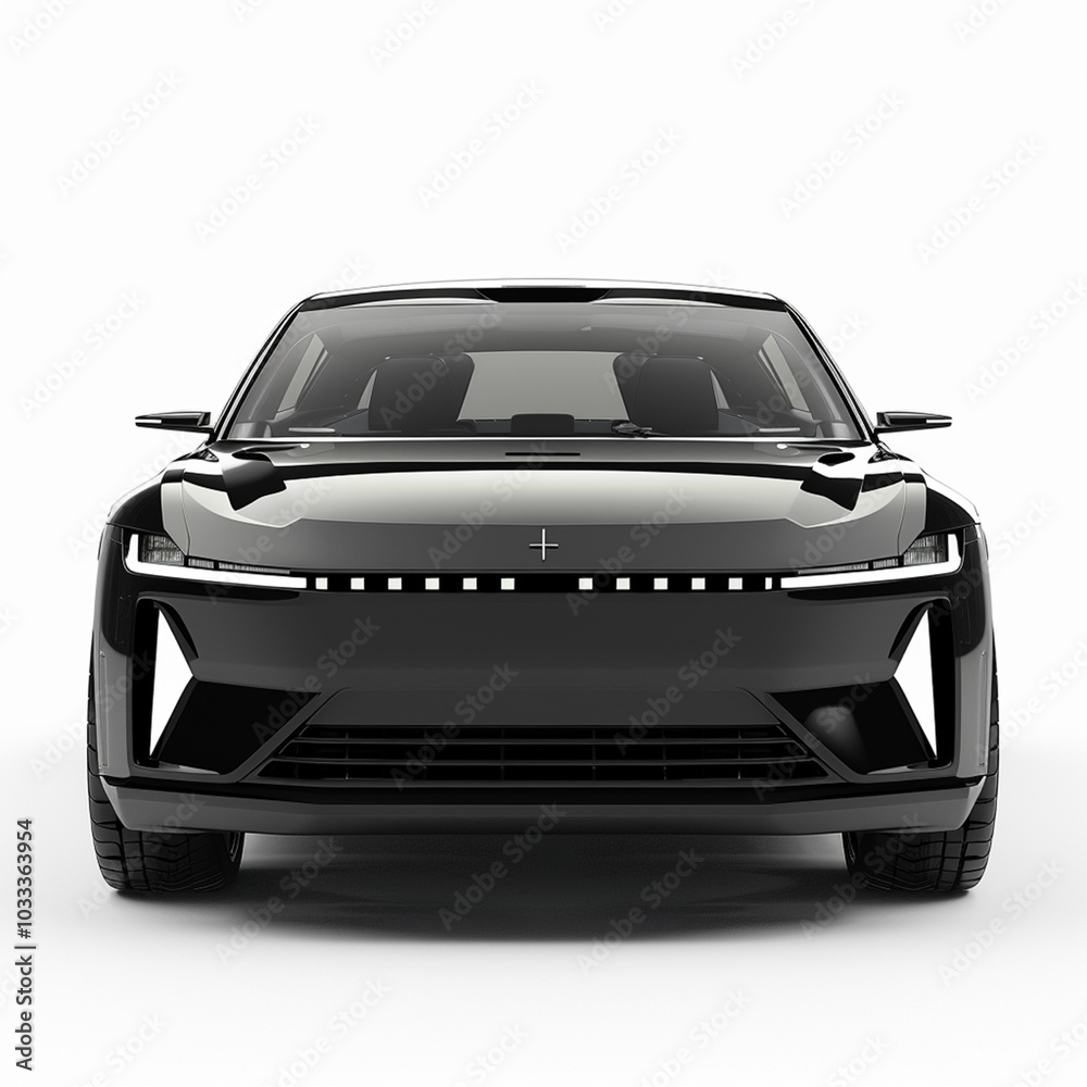 Naklejka premium Front view of a generic and brandless moder car