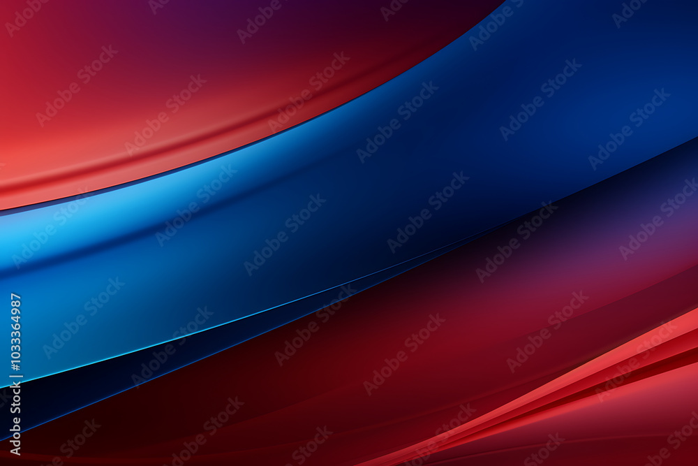 Fototapeta premium Vibrant blue and red abstract background with smooth curves and gradients