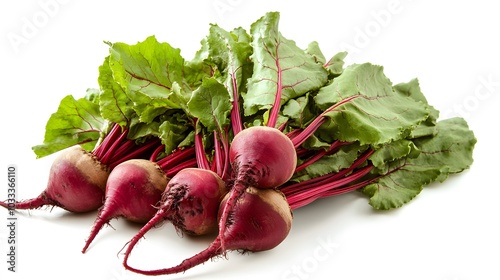 bunch of fresh beets on white background. 