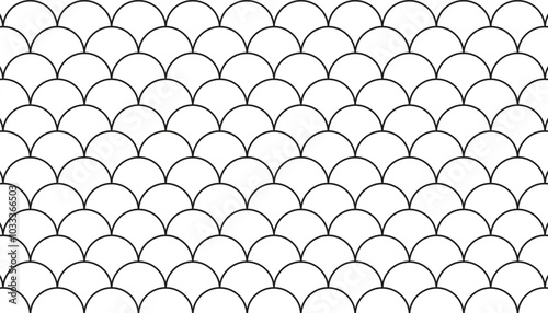 Wave seamless background. abstract fish, mermaid, dragon scales pattern perfect for background, wallpaper. geometric pattern outline. japanese traditional ornament design