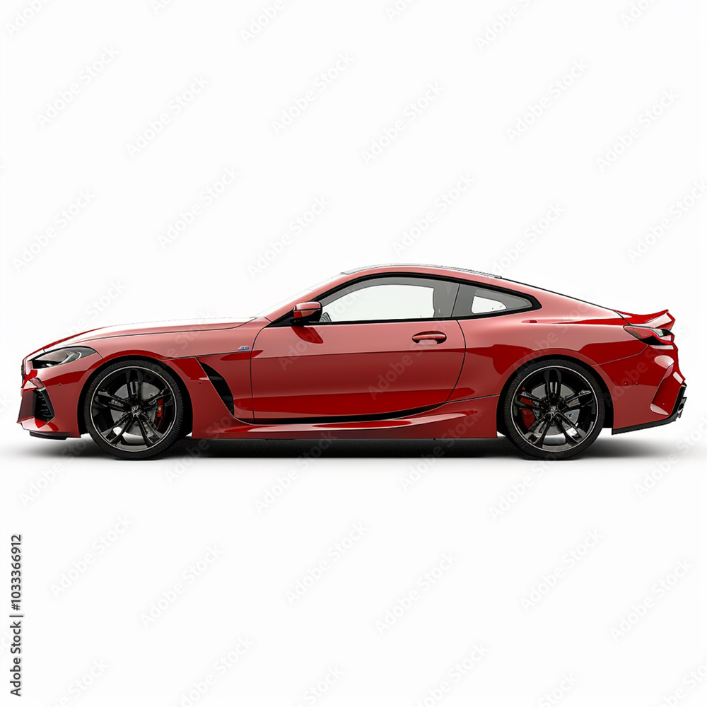 Lateral red sport car isolated on a white background Lateral red sport car isolated on a white background