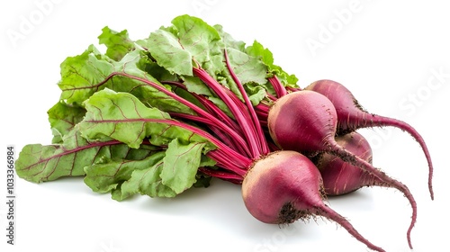 bunch of fresh beets on white background. 