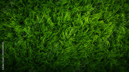 Lush green grass texture creates vibrant and natural background