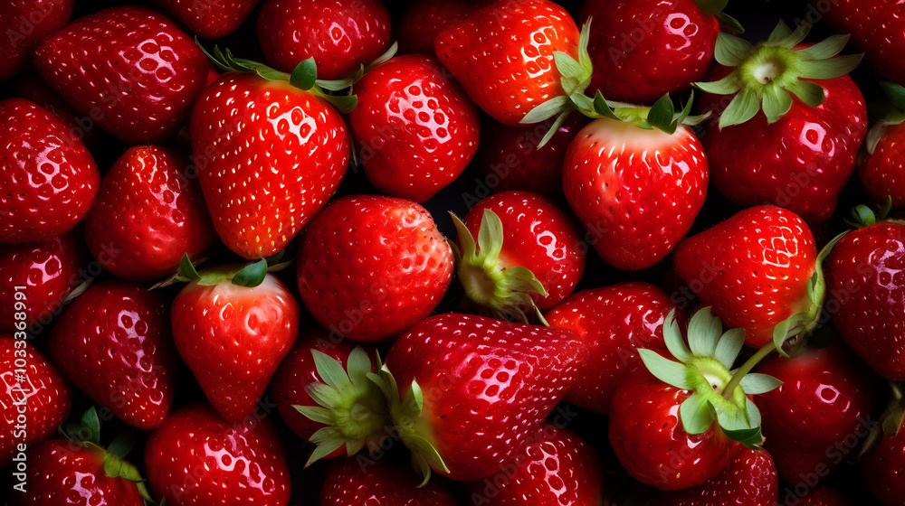 Fresh strawberries in vibrant red color create delightful and appetizing scene Fresh strawberries in vibrant red color create delightful and appetizing scene
