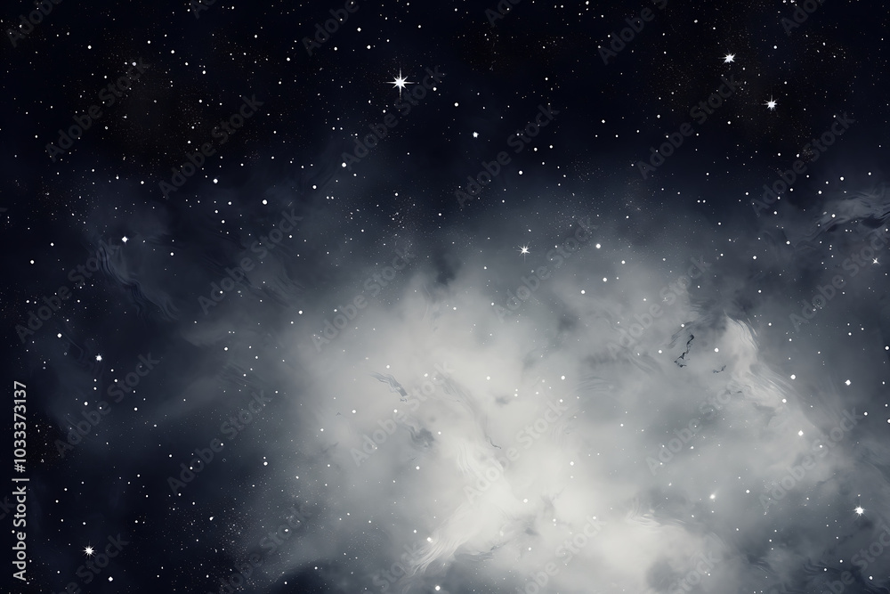 Naklejka premium stunning galaxy wallpaper featuring dark starry sky with ethereal clouds