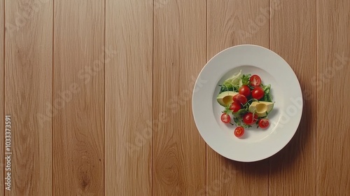 Fresh Salad With Cherry Tomatoes And Lemon Slices