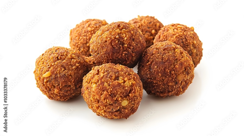 Tasty falafel balls on white background. 