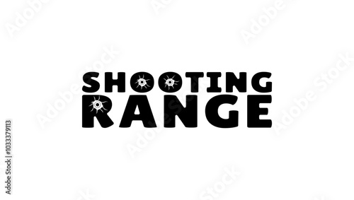 shooting range, black isolated silhouette