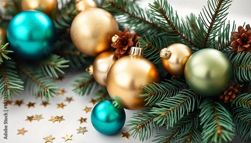 Fototapeta premium christmas decoration on a tree
