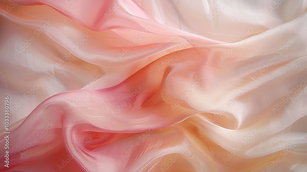flowing pink fabric draped with delicate folds and gentle light reflection flowing pink fabric draped with delicate folds and gentle light reflection