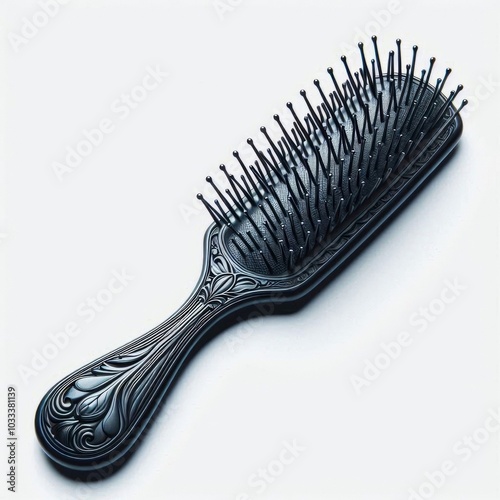Comb for hair, hairbrush isolated on white background. Generated with AI.