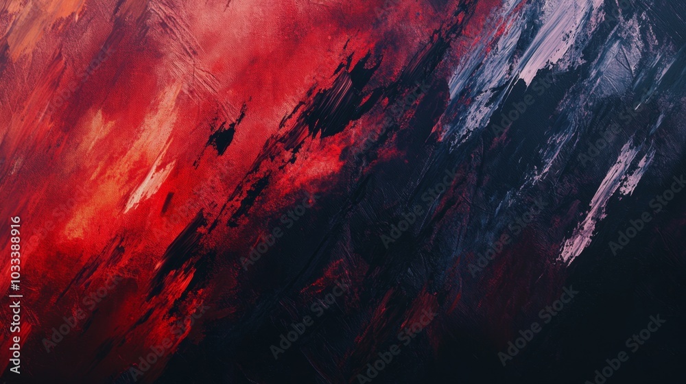 Abstract red and black brushstrokes on a dark background Abstract red and black brushstrokes on a dark background
