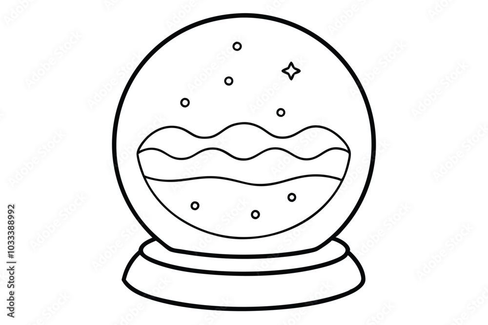 Snow globe line art vector illustration Snow globe line art vector illustration