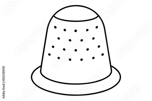 Thimble line art vector illustration