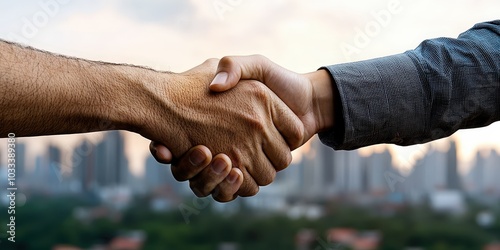 Wallpaper Mural Cityscape Handshake  Partnership  Collaboration  Success  Agreement Torontodigital.ca