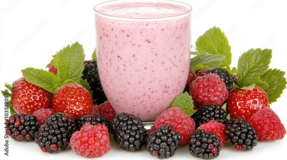 Refreshing Berry Smoothie with Fresh Fruits Refreshing Berry Smoothie with Fresh Fruits