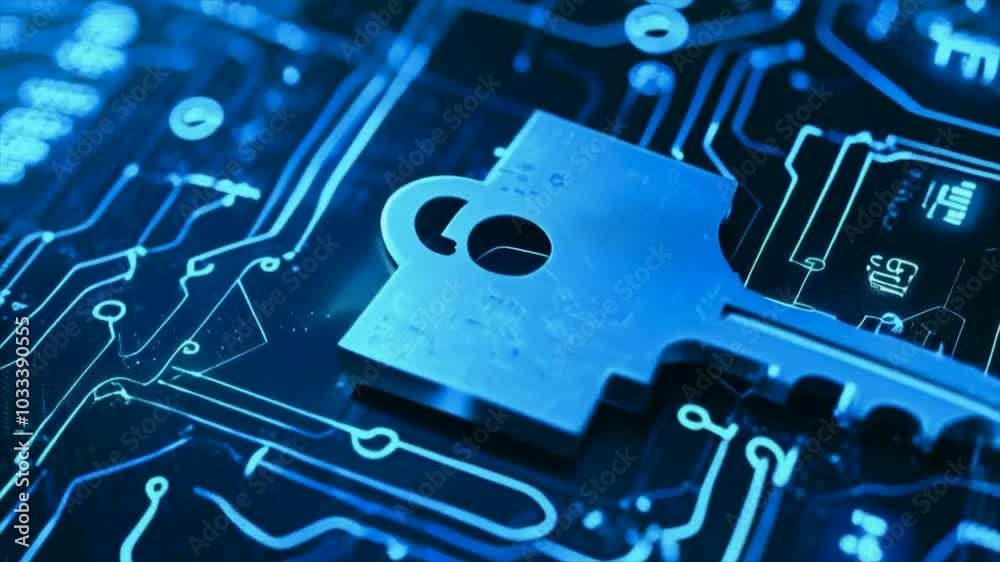 The blue Lock display symbolizes the concept of cyber security and digital security technology data protection The blue Lock display symbolizes the concept of cyber security and digital security technology data protection