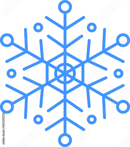 Snowflake icon. Snowflake shape, Christmas, Vector image, Outline