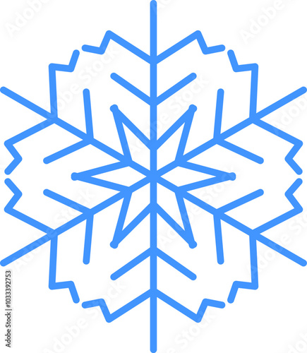 Snowflake icon. Snowflake shape, Christmas, Vector image, Outline