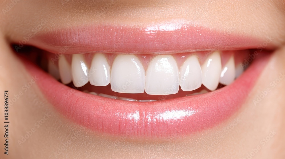 A close-up image focusing on a bright and happy smile, exhibiting immaculate and perfectly aligned teeth reflecting oral health, beauty, confidence, and wellness. A close-up image focusing on a bright and happy smile, exhibiting immaculate and perfectly aligned teeth reflecting oral health, beauty, confidence, and wellness.