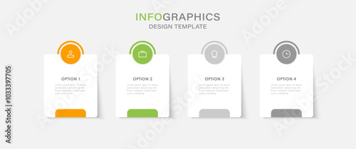 Four Step Infographic element design Vector template for presentation. process diagram and presentations step, workflow layout, banner, flow chart, info graphic vector illustration.