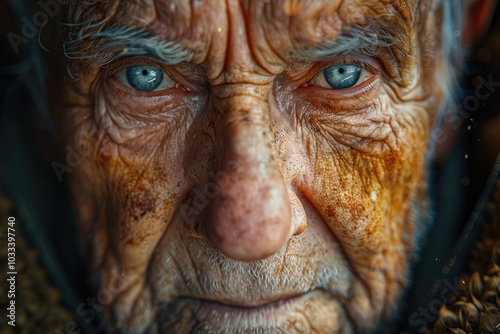 creative image where a person face is partially obscured by shadows from a patterned object