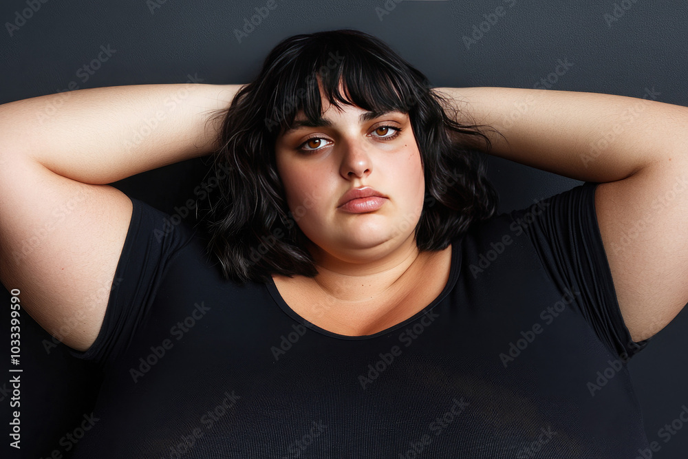 photo portrait of young woman with short hair plus size photo portrait of young woman with short hair plus size