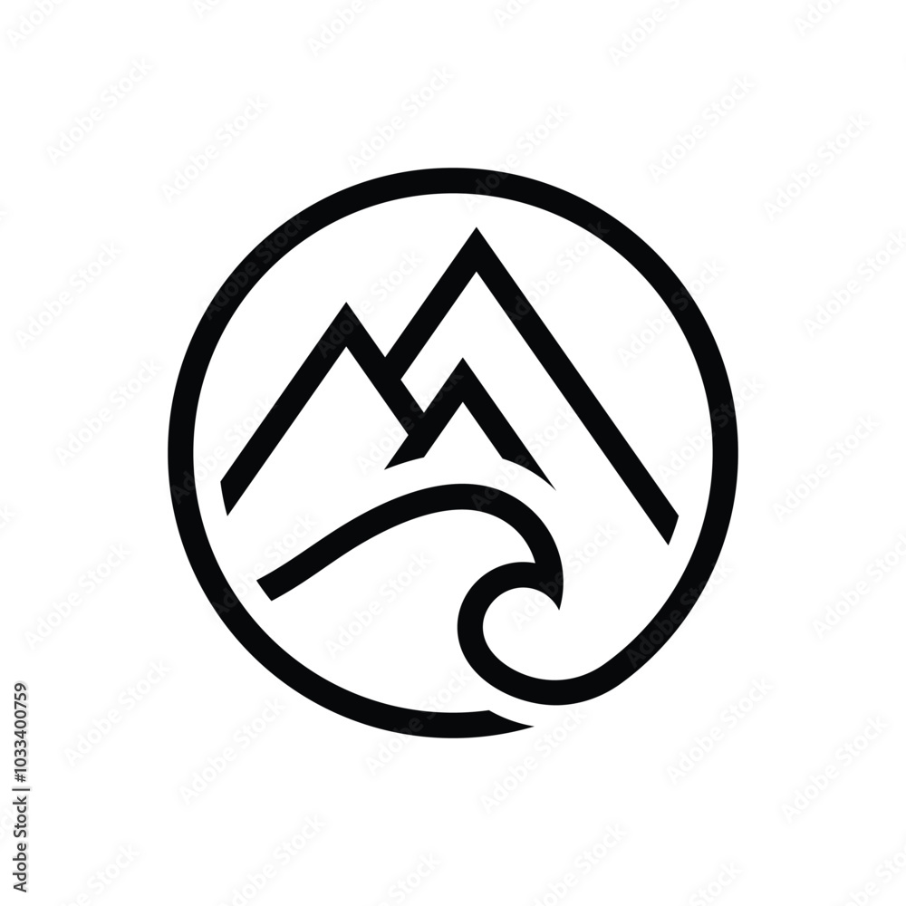 minimalist mountain waves logo design inspiration minimalist mountain waves logo design inspiration