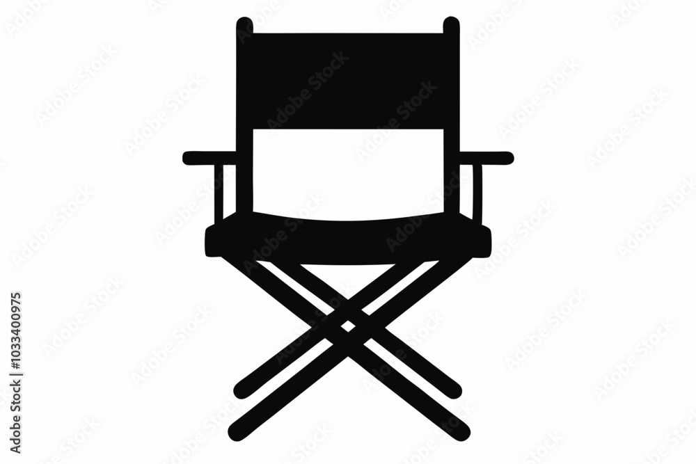 Fototapeta premium Director Chair Silhouette Vector, Director Chair Symbol Icon