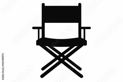 Director Chair Silhouette Vector, Director Chair Symbol Icon