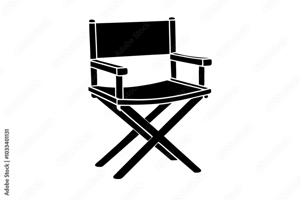 Director Chair Silhouette Vector, patio chair icon, Folding chair silhouette
Director Chair Silhouette Vector, patio chair icon, Folding chair silhouette