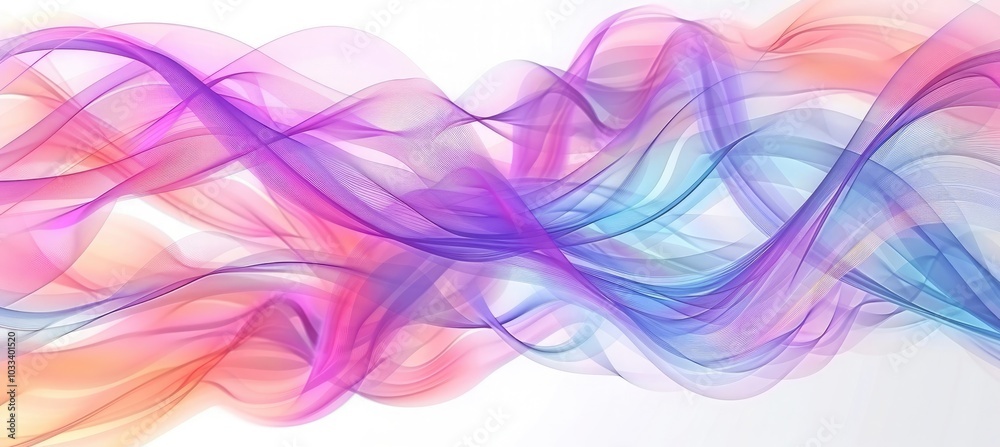 Abstract background with colorful wavy shapes, a light purple and blue gradient, and a futuristic design