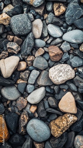 Close-up of multicolored stones, natural texture. Geology and nature concept