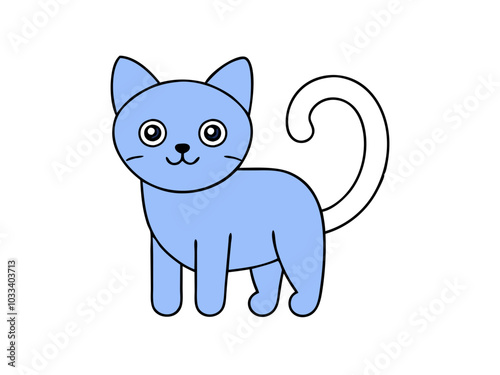 vector cat cartoon style animal illustration 