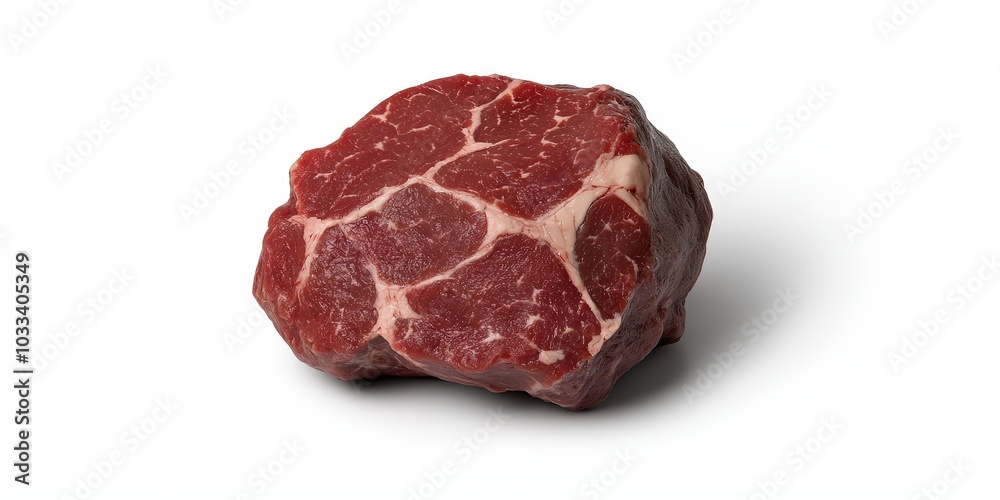 Raw Marbled Beef Steak Isolated on White Background Gourmet Meat Fresh Cut Raw Marbled Beef Steak Isolated on White Background Gourmet Meat Fresh Cut