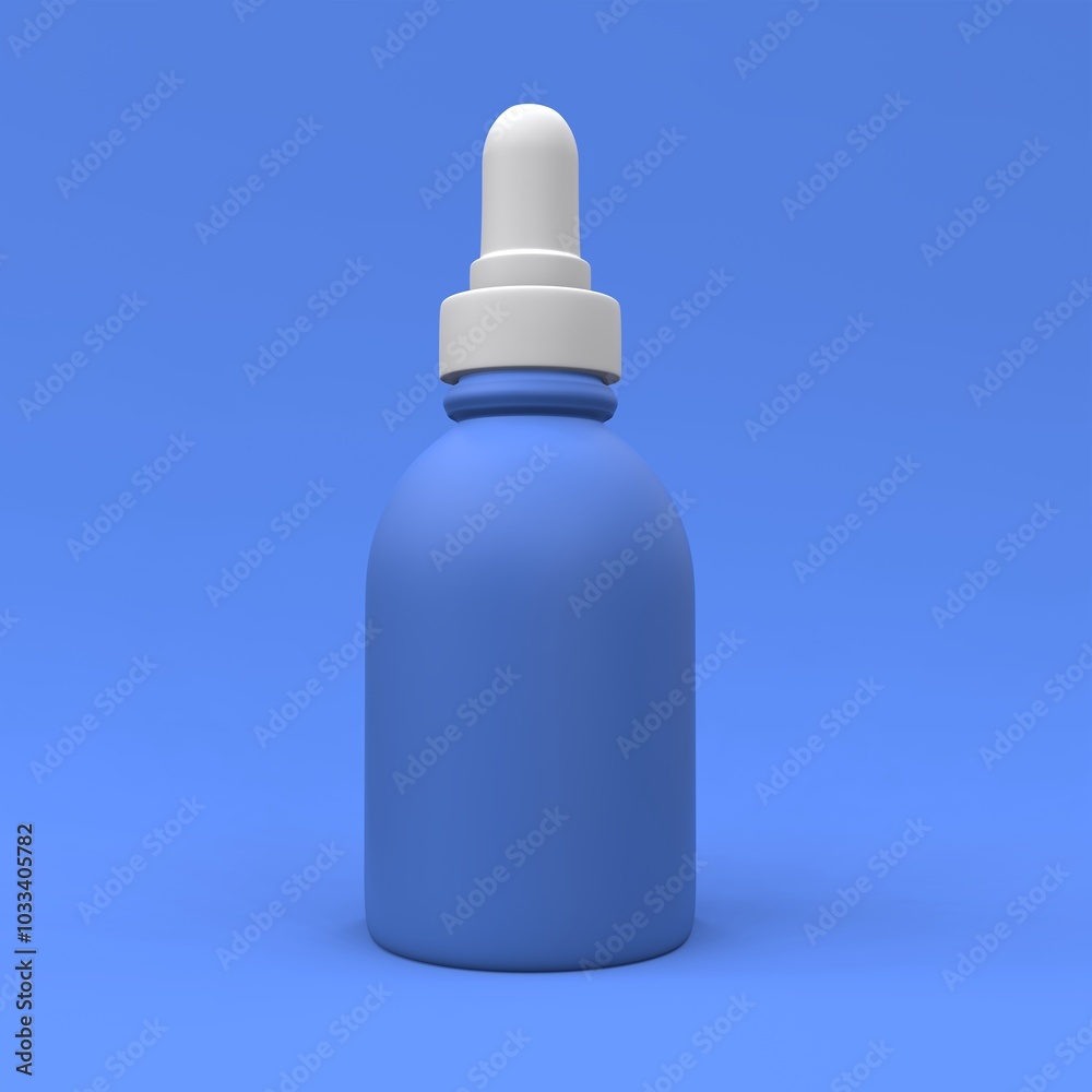Fototapeta premium Vape liquid bottles on the blue background. Package design. 3d illustration.