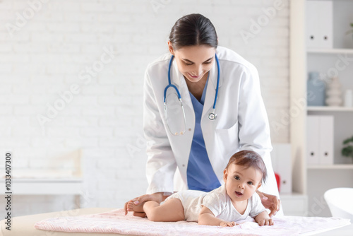 Female pediatrician with li...