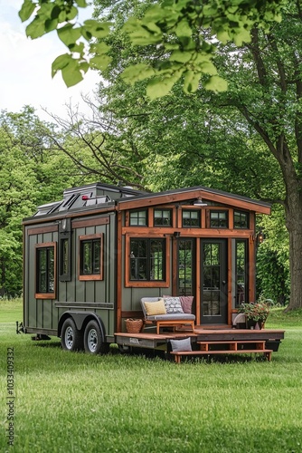 Explore the concept of tiny homes as a sustainable housing option. Discuss the benefits of downsizing and living with less
