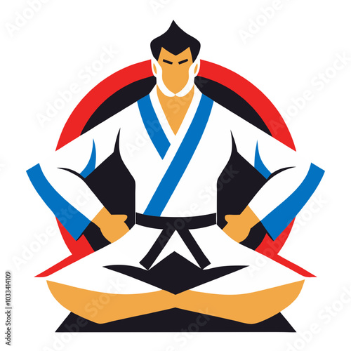 Martial Arts Master in Lotus Pose 