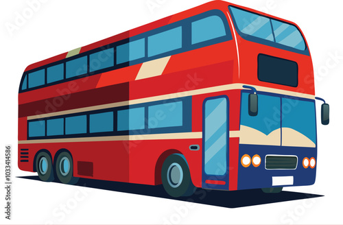 Classic Red Double-Decker Bus Vector Illustration | Free High-Quality SVG.