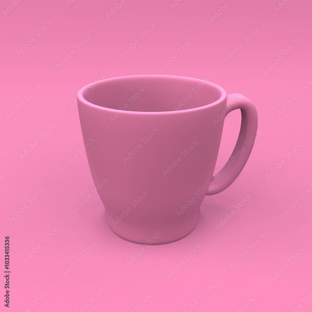 Simple and clean mockup of the cup for a coffee on the pink background. 3d illustration. Simple and clean mockup of the cup for a coffee on the pink background. 3d illustration.