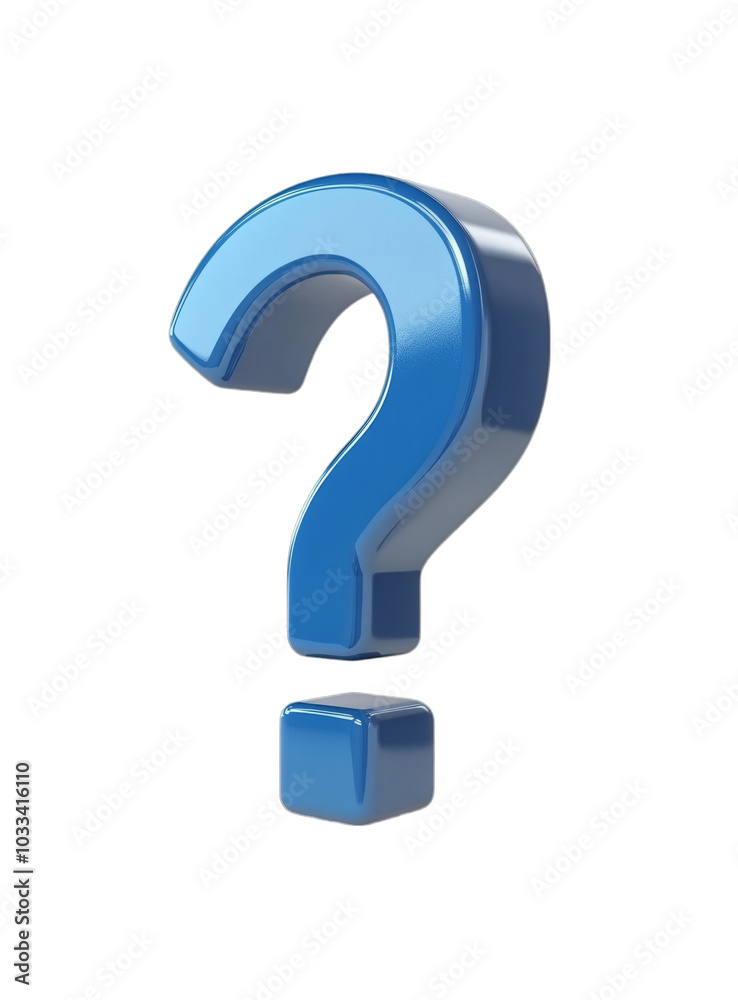 Blue 3D Question Mark Icon - Graphic Design Element Blue 3D Question Mark Icon - Graphic Design Element
