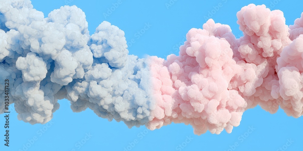 Abstract Pink and Blue Fluid Waves Generative AI Art Abstract Pink and Blue Fluid Waves Generative AI Art