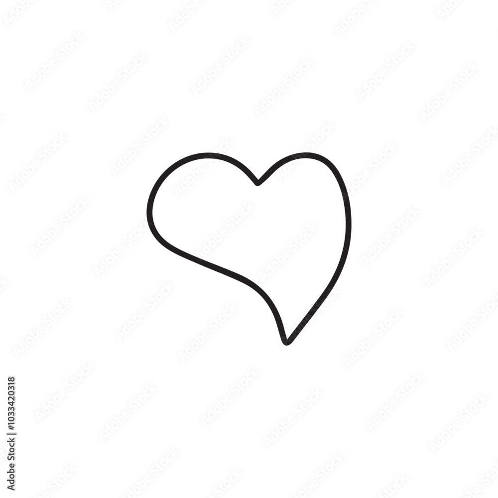 black outline handrawn hear or love icon isolated on white background black outline handrawn hear or love icon isolated on white background
