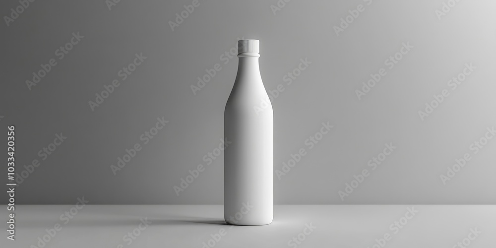White bottle in paper packaging White bottle in paper packaging