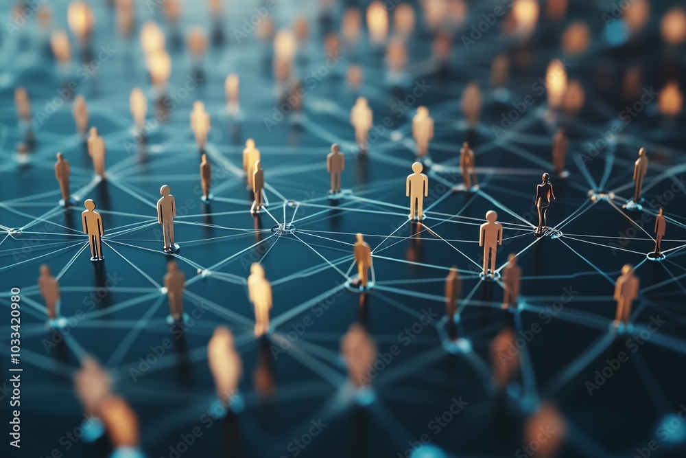 a network of people connected to each other with glowing lights on them and a blue background a network of people connected to each other with glowing lights on them and a blue background