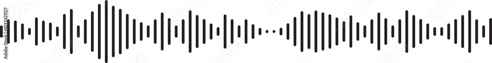 Voice message equalizer. Voice sound line with broken lines isolated on white background. Vortex, sonar wave, soundwave, sunburst, signal signs. Vector graphic illustration Voice message equalizer. Voice sound line with broken lines isolated on white background. Vortex, sonar wave, soundwave, sunburst, signal signs. Vector graphic illustration