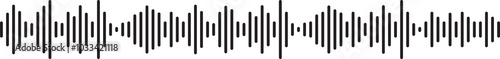 Voice message equalizer. Voice sound line with broken lines isolated on white background. Vortex, sonar wave, soundwave, sunburst, signal signs. Vector graphic illustration