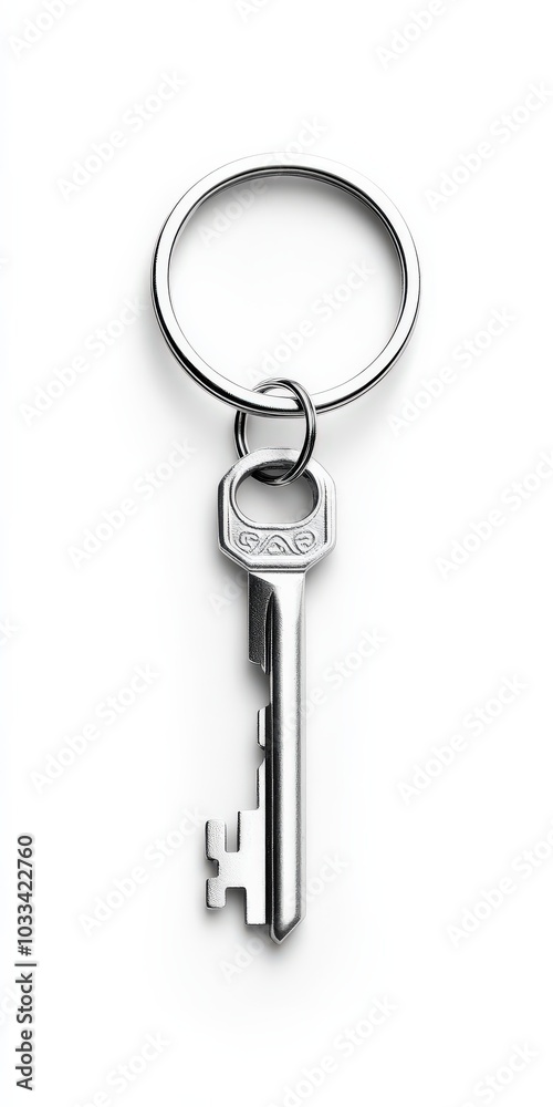 Key Ring - Blank Metal Ring with Label on White Background for Home Security Key Ring - Blank Metal Ring with Label on White Background for Home Security