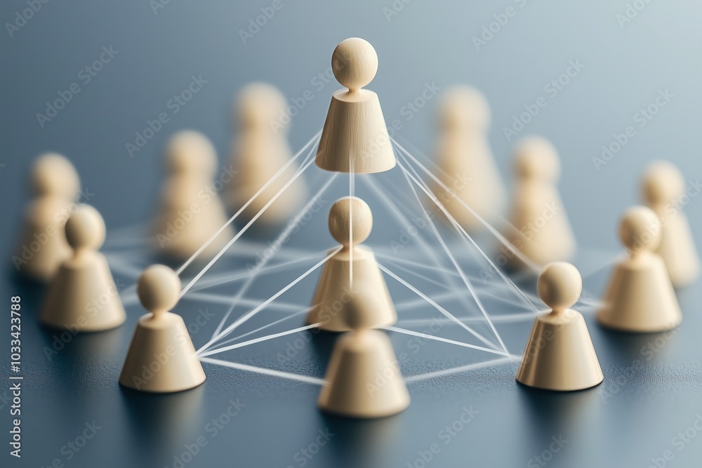 Obraz premium business network structure - pyramid